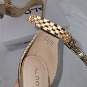 Aldo Prommy in Gold Stiletto Heeled Sandals